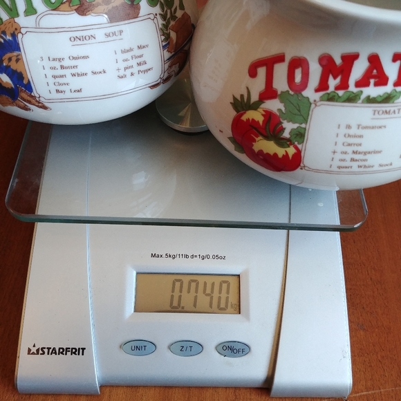 Vtg Recipe Soup Bowl Mugs. Tomato. Onion. EUC. White. - Picture 9 of 9